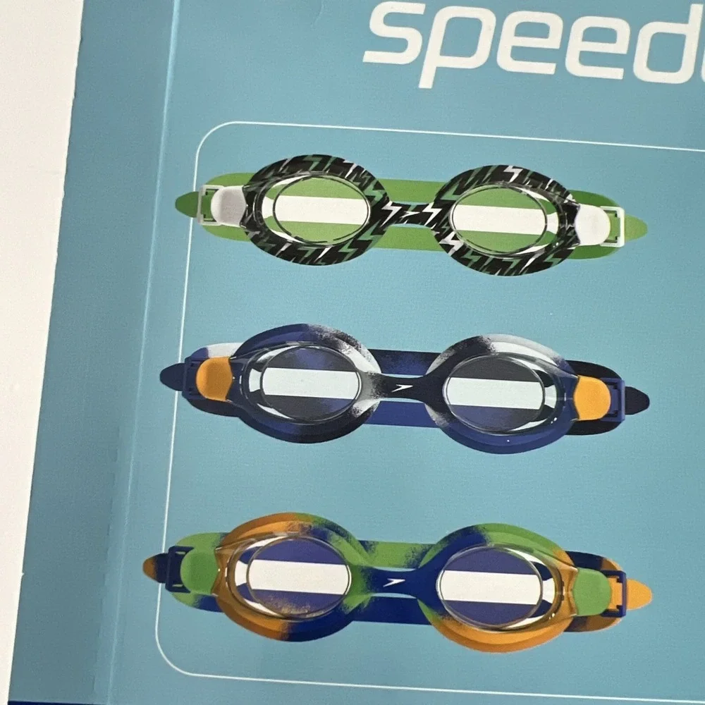 Speedo Kids Swim Goggles 3 Pack Ages 3-10 TUV Protect Easy Adjust‎ Anti Fog F30